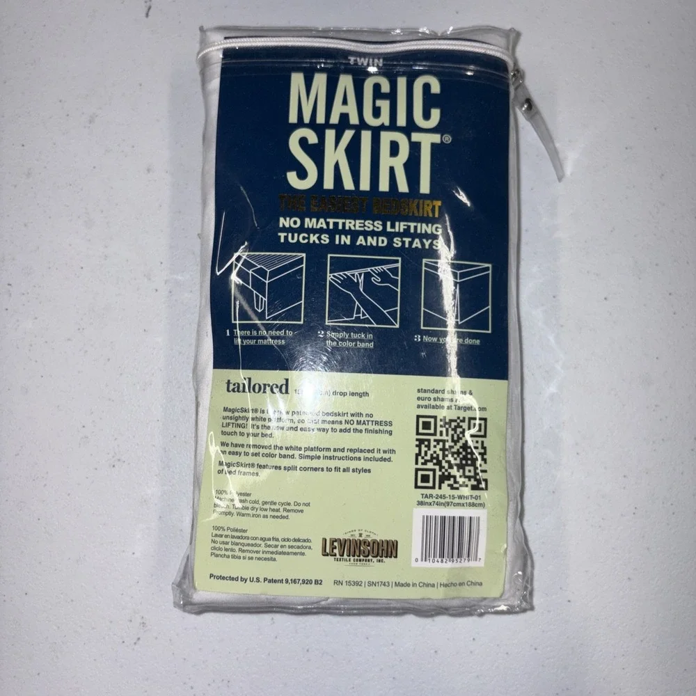 Magic Skirt Twin Tailored 15in Drop White Split Corner